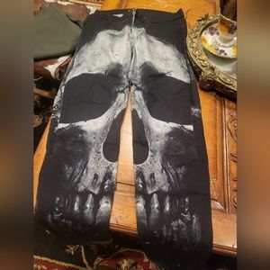 Hudson Skinny Jeans Nancy Skull Zipper Super Skinny Crop Jeans Size 31